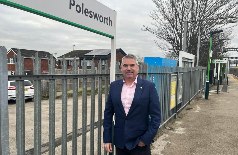 Craig Tracey MP at Polesworth Railway Station